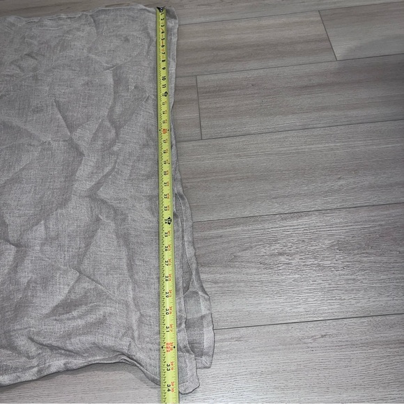 EILEEN FISHER XS Organic Linen Round Neck Short Sleeve Cropped Boxy Poncho Beige - Picture 7 of 10